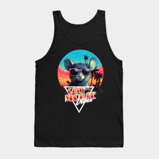 Retro Wave Chillout Grey Mouse Vibes Tank Top